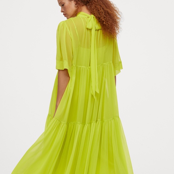 h&m neon dress